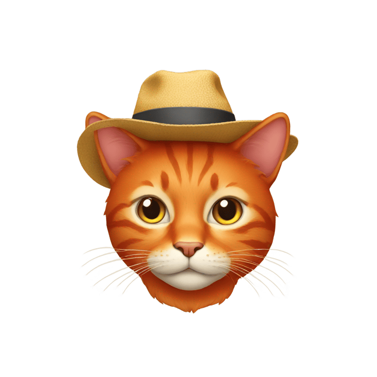 絵文字：a red cat with a hat