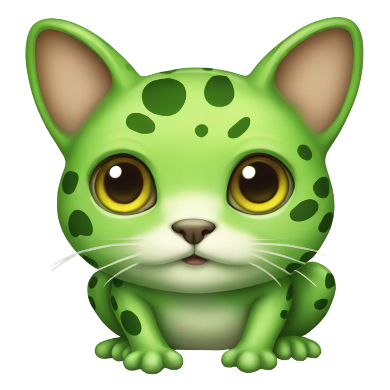 genmoji: Frog cat green full body