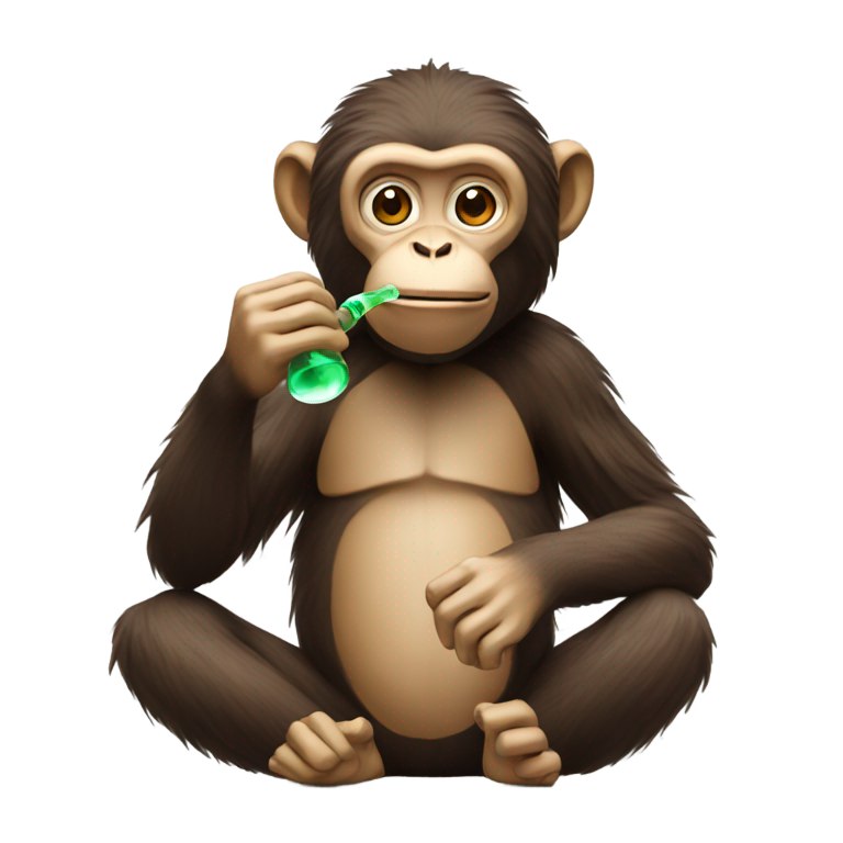 genmoji: Monkey with a bong