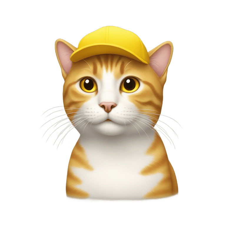 genmoji : cat with yellow cap