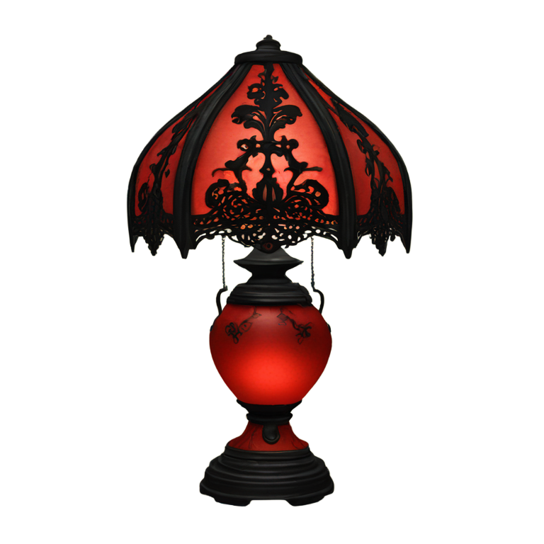 genmoji: red and black gothic vintage grand lamp