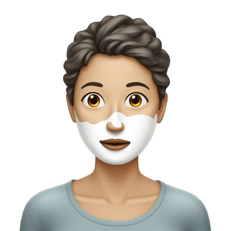 genmoji：脸上涂着白酸奶的女人