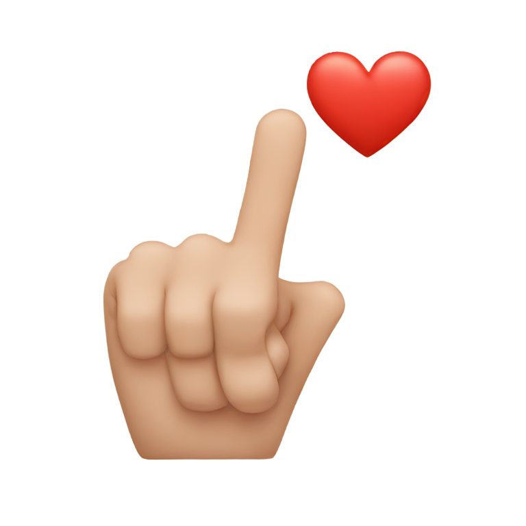 genmoji: Middlefinger with heart