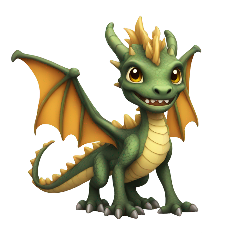 genmoji : Mignon dragon humanoïde debout