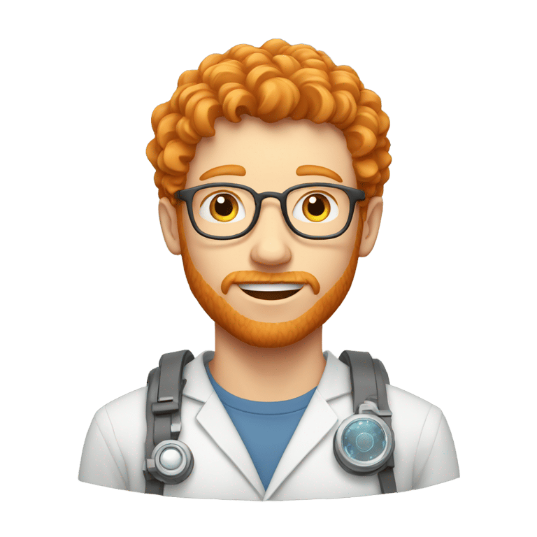 genmoji : Un mec roux qui étudie la physique
