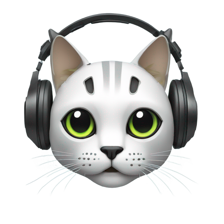 絵文字：スポティファイのロボット猫ヘッドホン付き