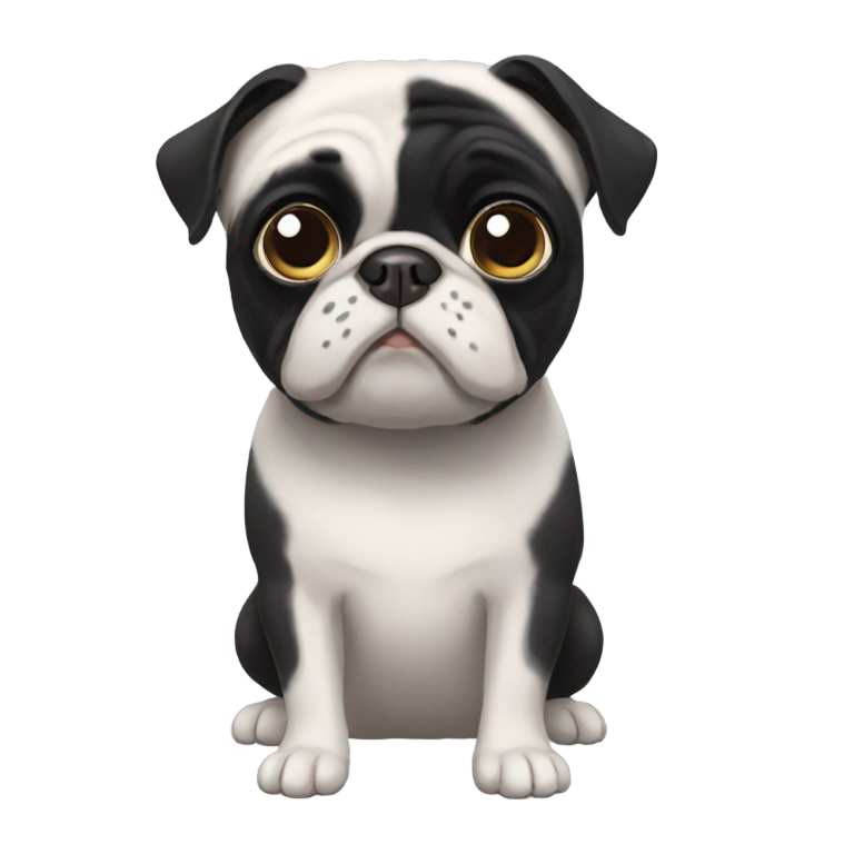 genmoji：黑色的哈巴狗与白色的哈巴狗分开
