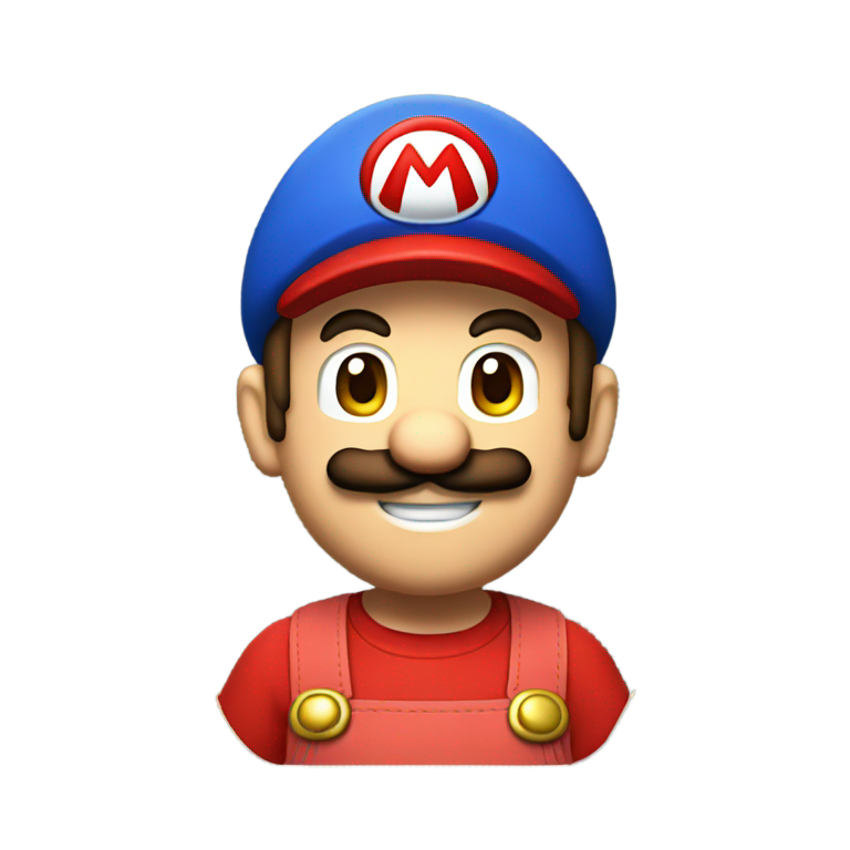 genmoji: Mario with red hat and denim overalls