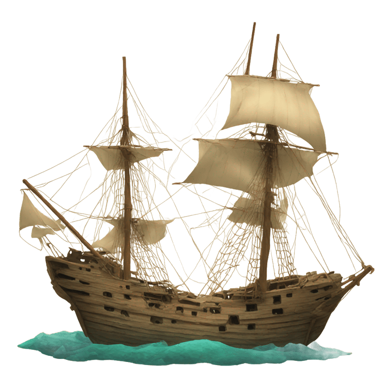 genmoji：sail ship wreck remains