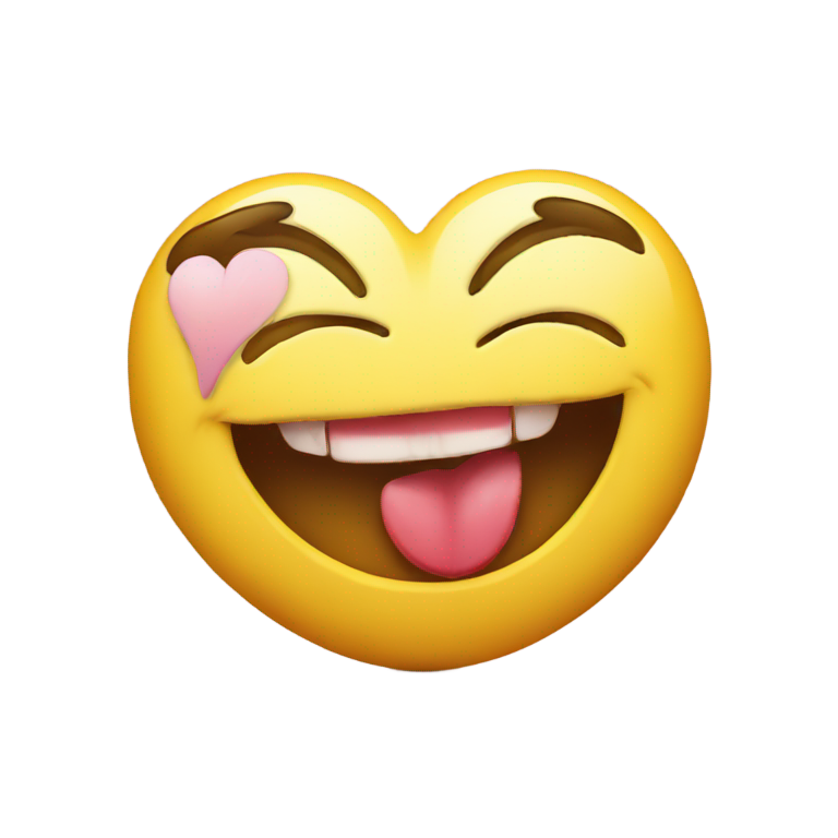絵文字：スマイリーがスマイリーにキスする