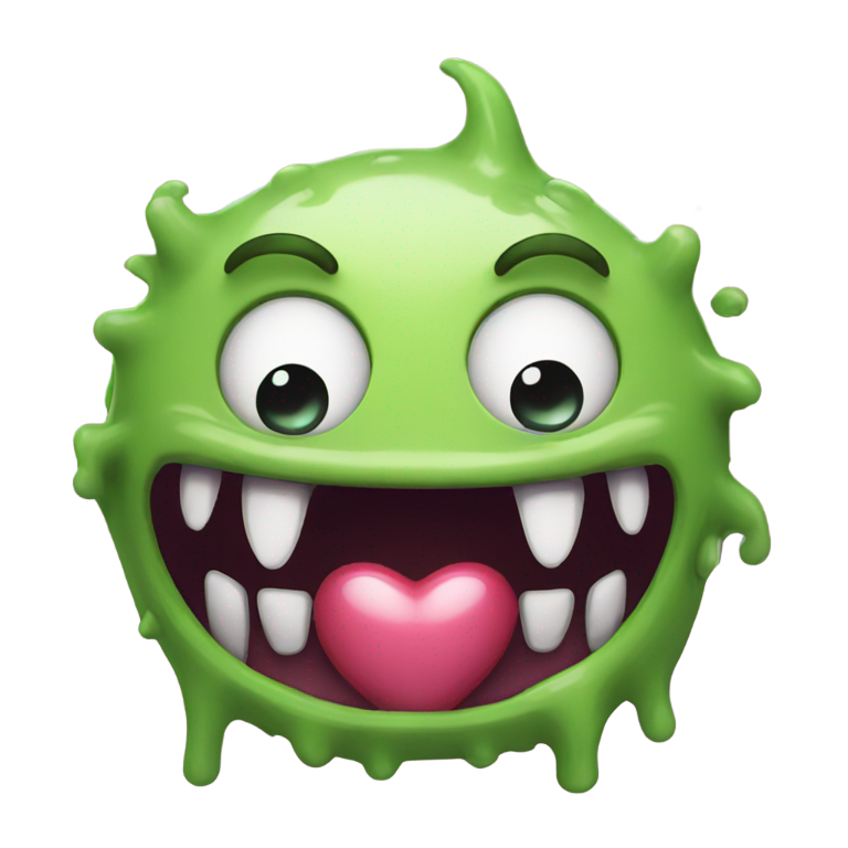 genmoji: monster drooling has heart eyes