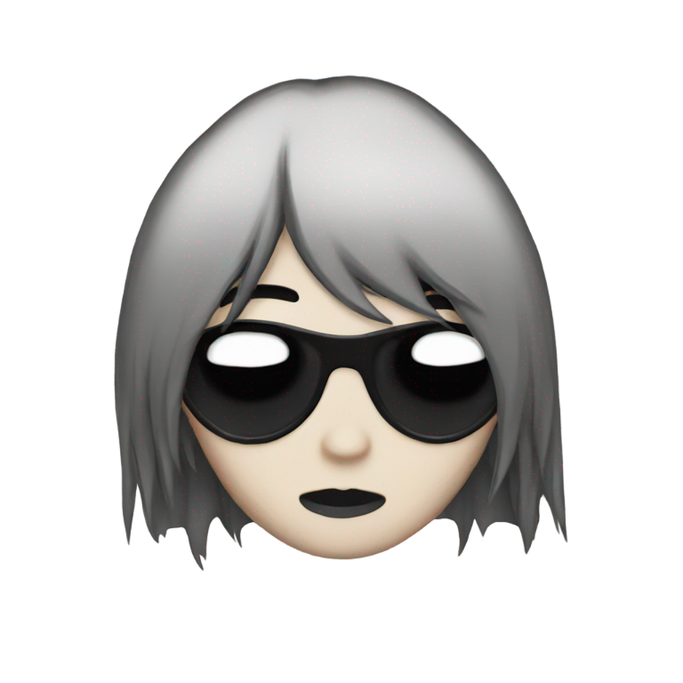 genmoji: Emo face with black hair