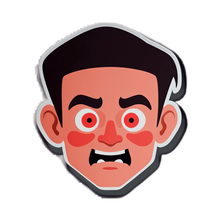 genmoji: Strait face blushing
