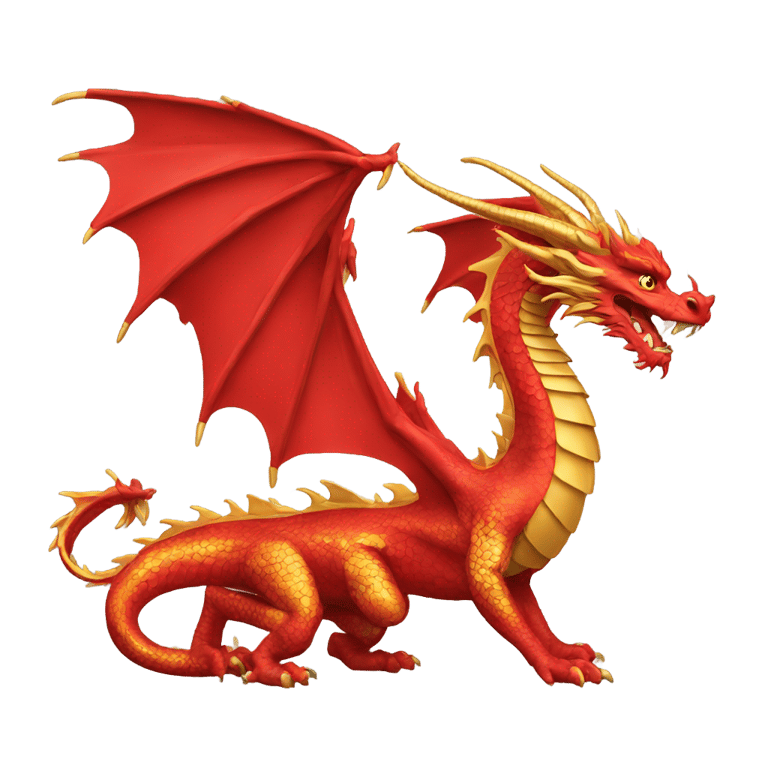 genmoji : A red and gold dragon representing the Chinese zodiac