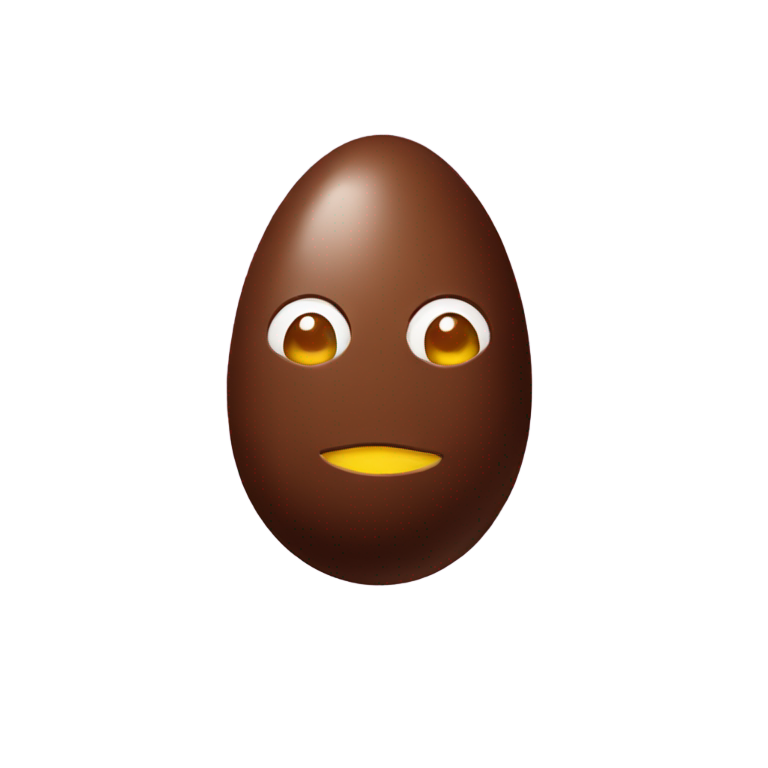 genmoji : Un œuf en chocolat sans visage