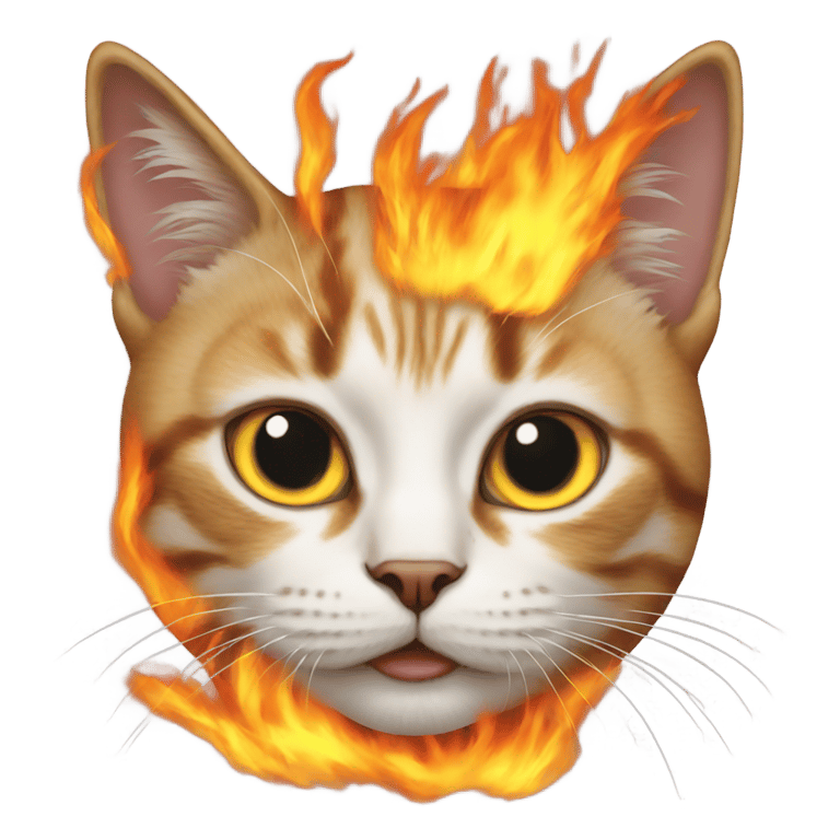 genmoji: Cat made of fire