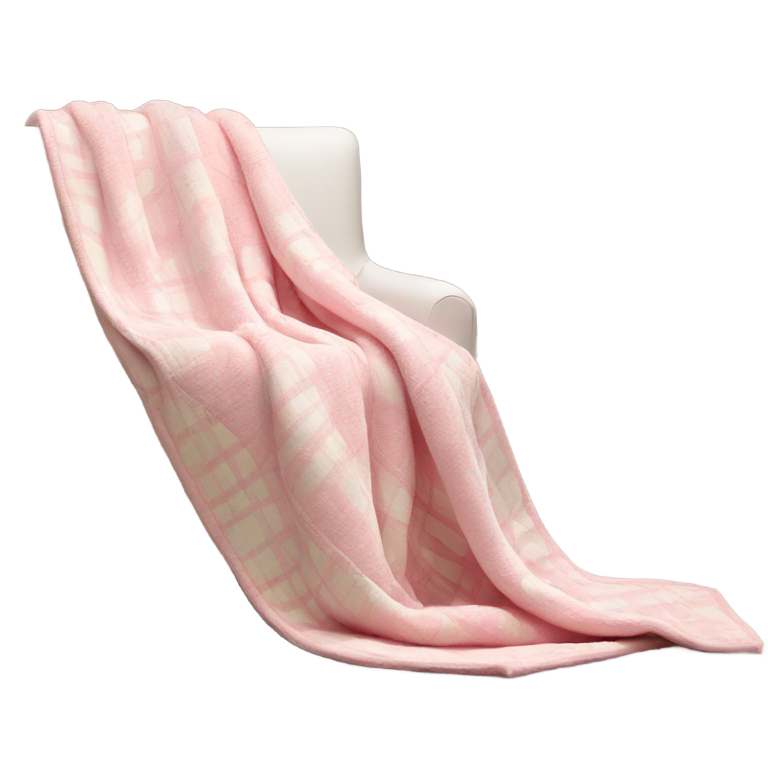 genmoji : couverture pliée en tartan rose clair