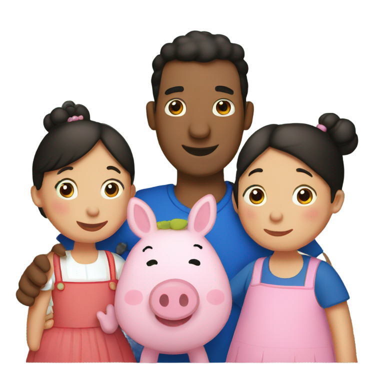 genmoji : La famille de Peppa Pig