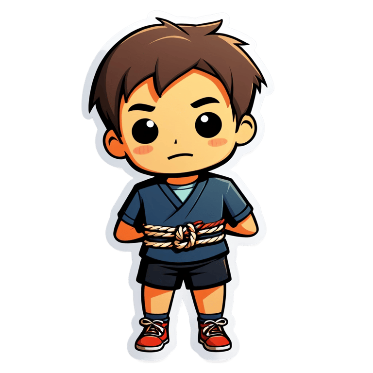 genmoji: Boy tied up