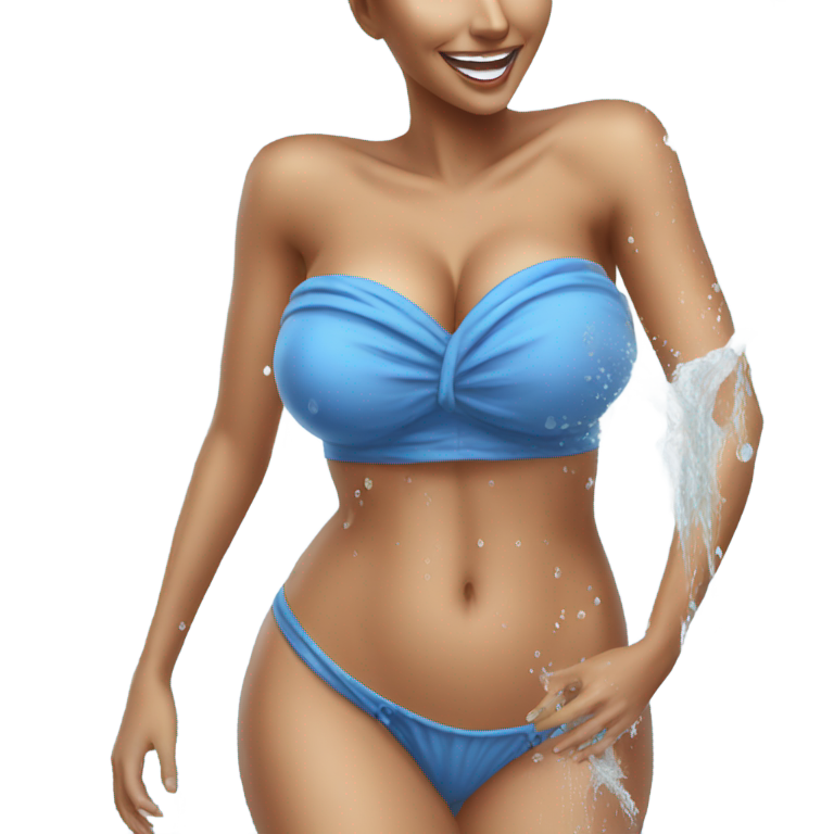 genmoji : Gros seins nus aspergés d'eau