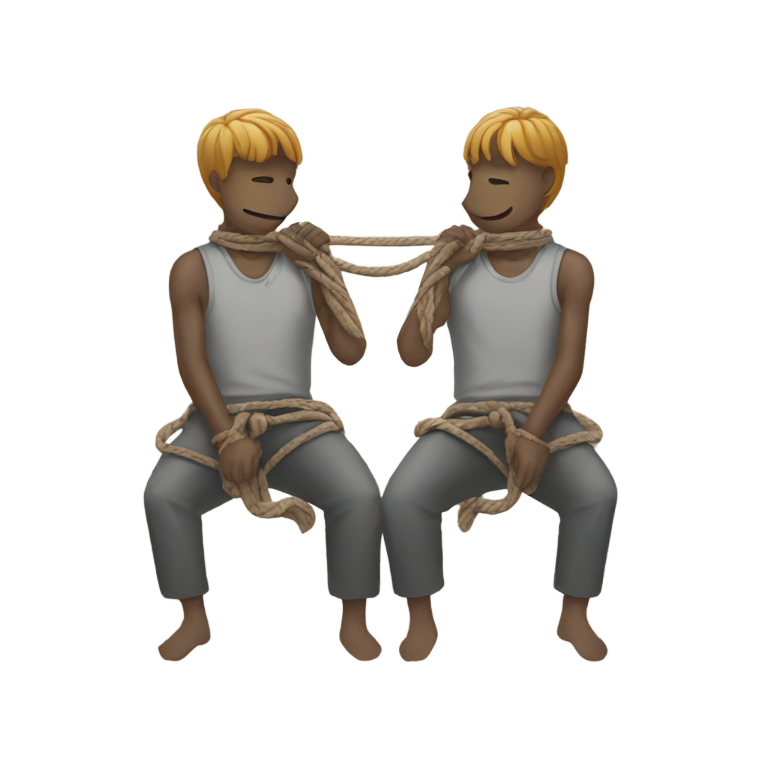 genmoji : Deux hommes ligotés