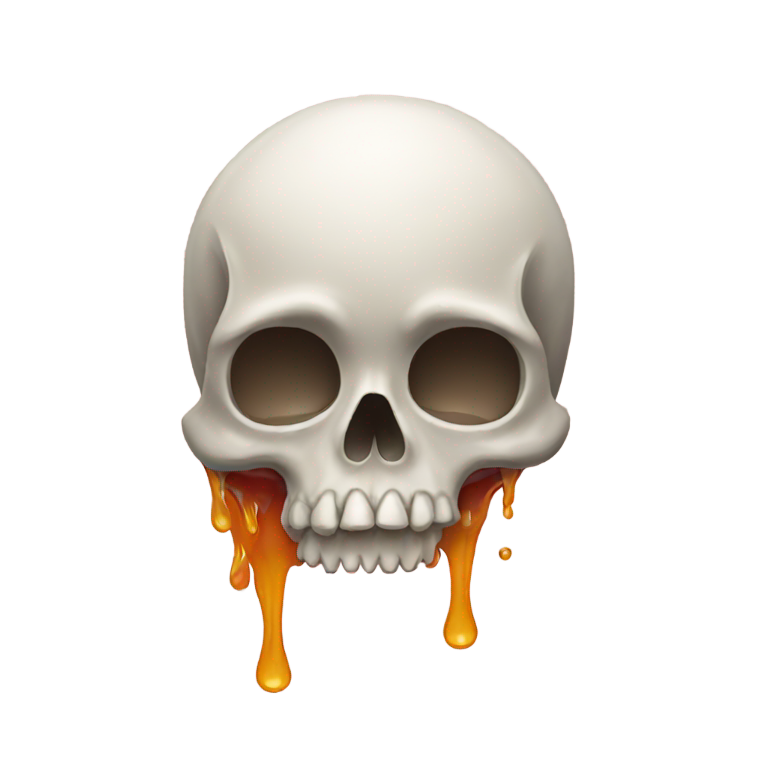 絵文字：💀🫠 死神と疲れ果てた顔