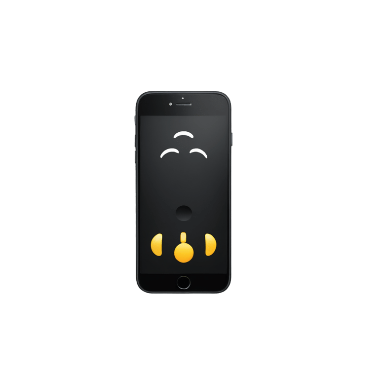 genmoji：黑色iPhone 16正面关机状态