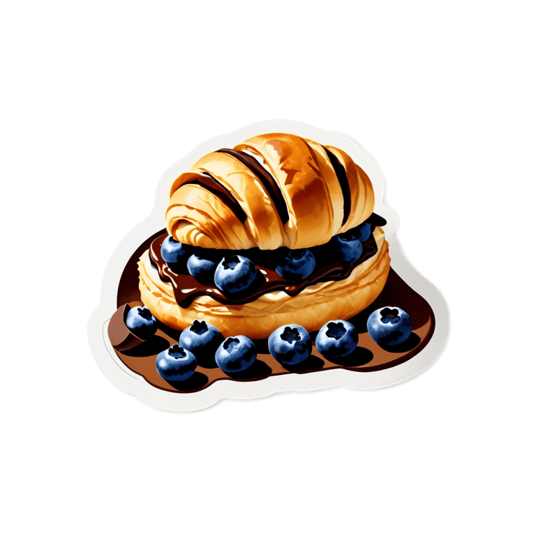 絵文字：ブルーベリー、クロワッサン、チョコレート