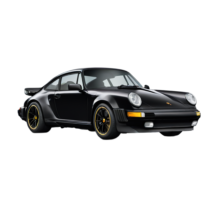 絵文字：ポルシェ911 ブラック ターボS