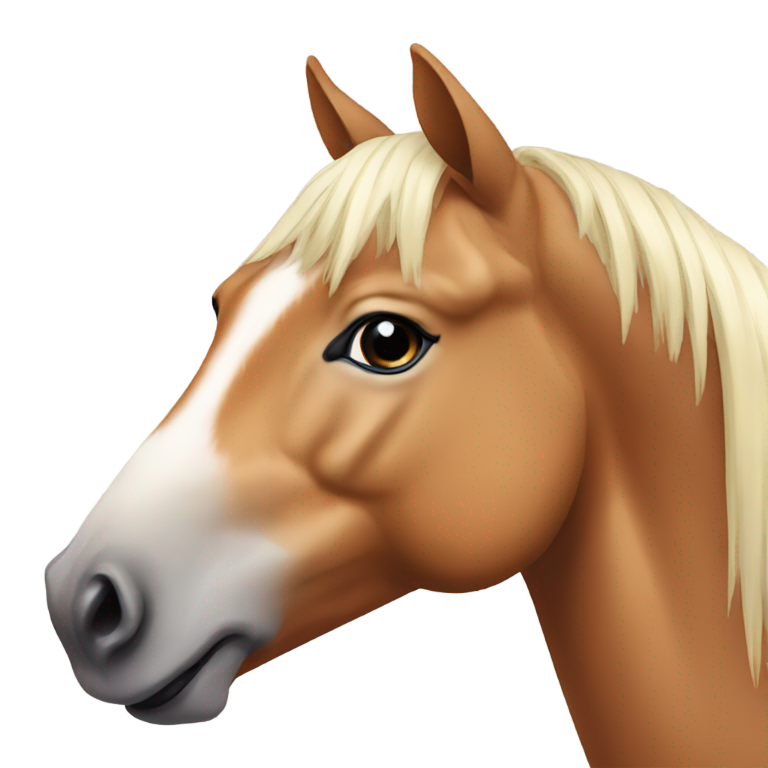 絵文字：メイクをした馬が舌を出している