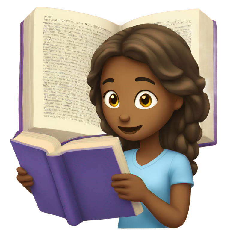 絵文字：聖書を読む少女