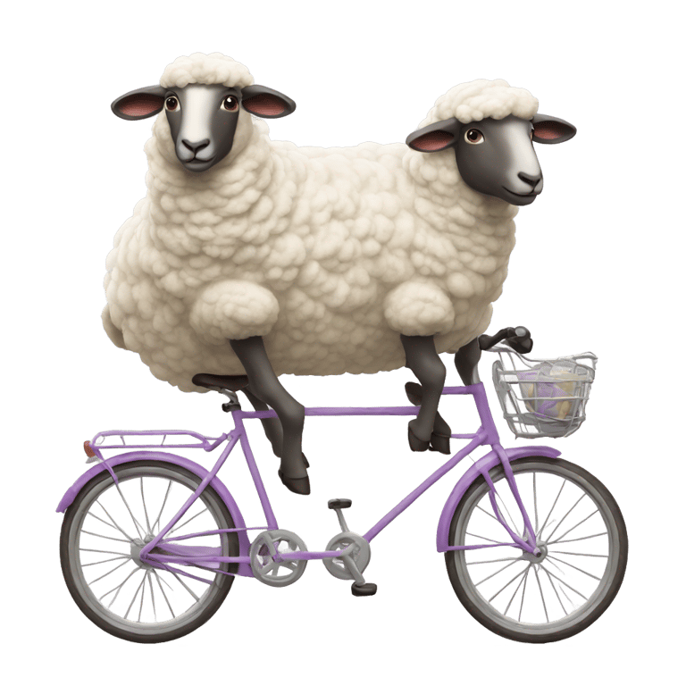 genmoji：两只羊骑自行车