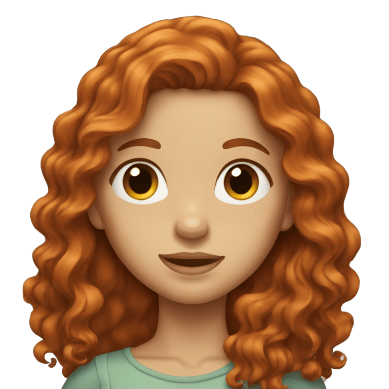 genmoji：长发的红发女孩