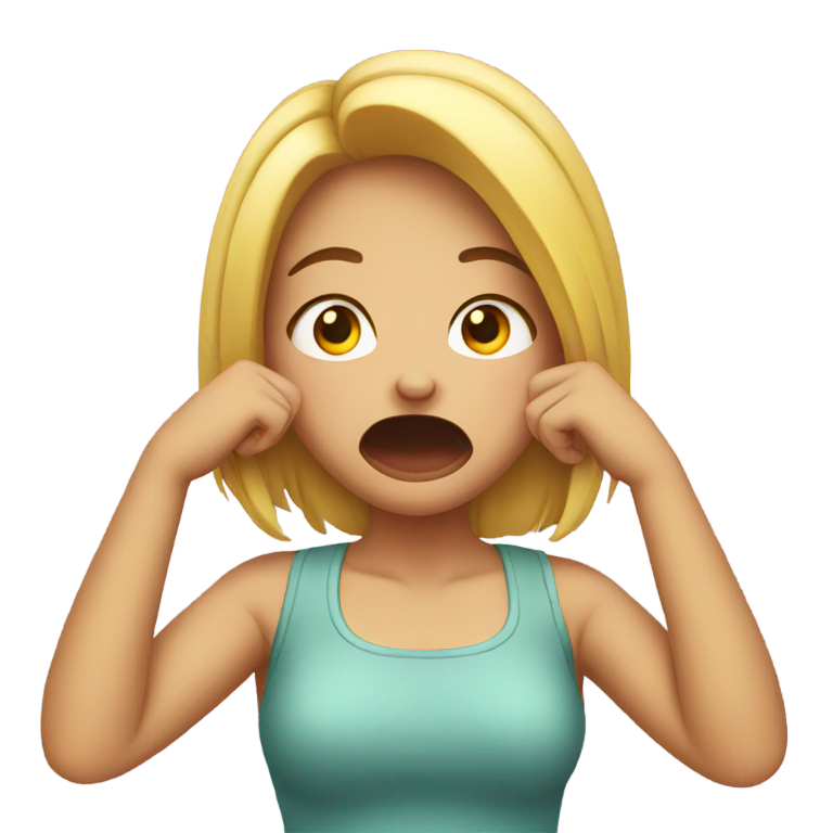 genmoji : Fille s'étouffant elle-même