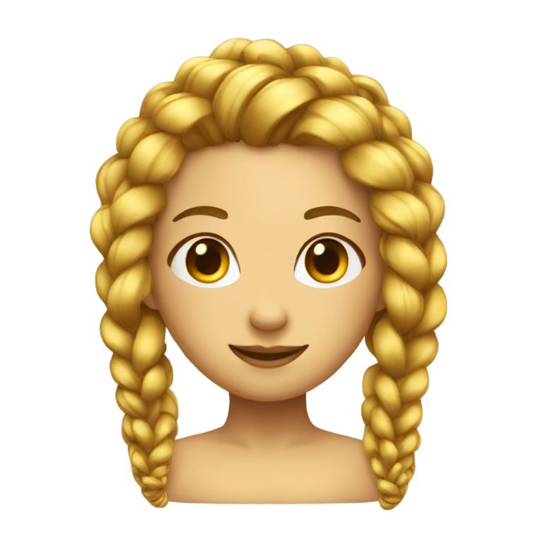genmoji : Émoji doré avec des tresses, très joli