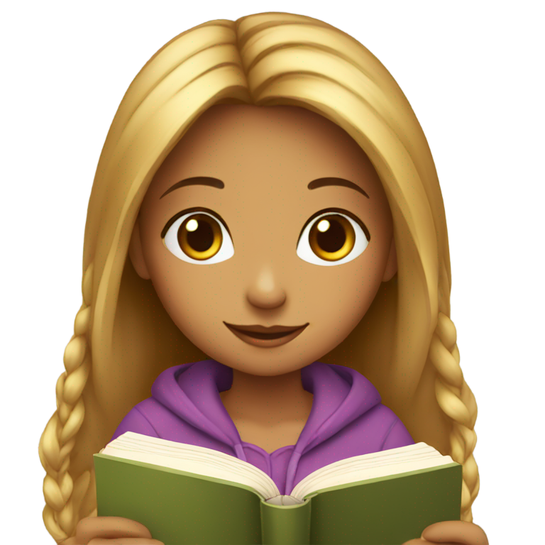 genmoji：A cute girl with book