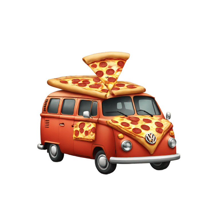 genmoji：披萨开车的沃尔沃