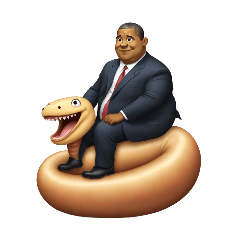 絵文字：Obese Obama riding an obese earthworm