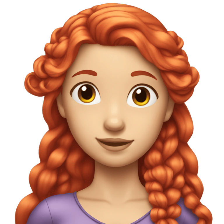 genmoji : A red-haired mermaid with her hair in a ponytail