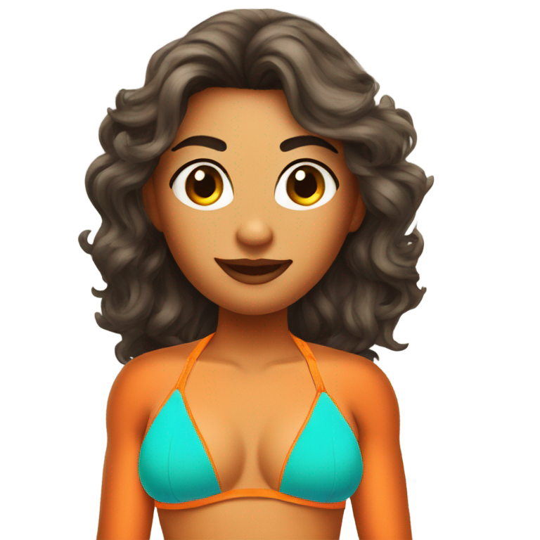 genmoji: crossdresser in orange bikini
