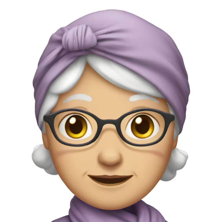 絵文字：white granny in headscarf
