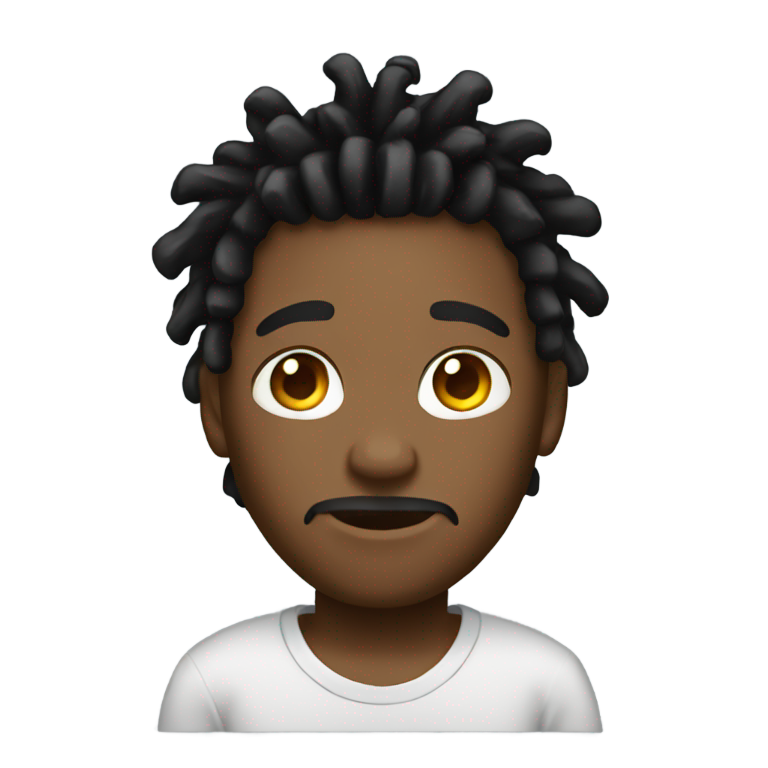 genmoji：黑色短乱脏辫愤怒表情符号