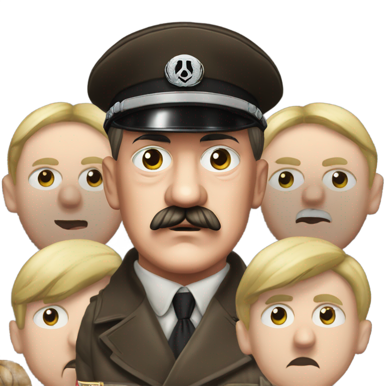 genmoji : Adolf Hitler, le Führer du Troisième Reich, en tant que personnage d'Among Us.