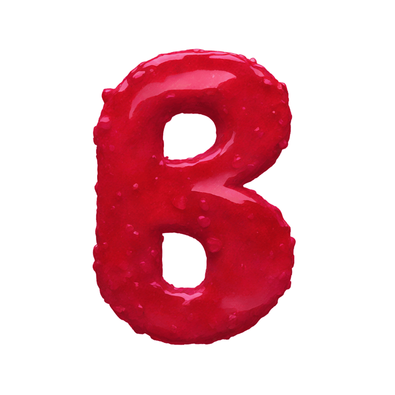 絵文字：Letter r made out of ruby paint
