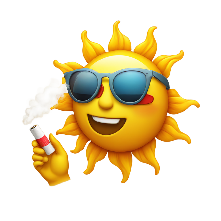 genmoji：太阳戴墨镜抽烟