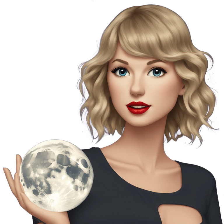 genmoji : 50% Moon 50% Taylor Swift