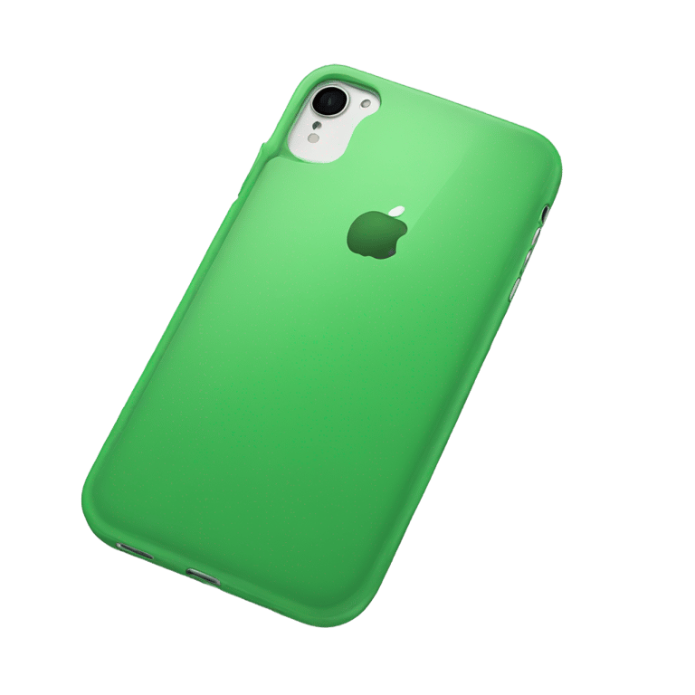 genmoji : iPhone avec étui vert