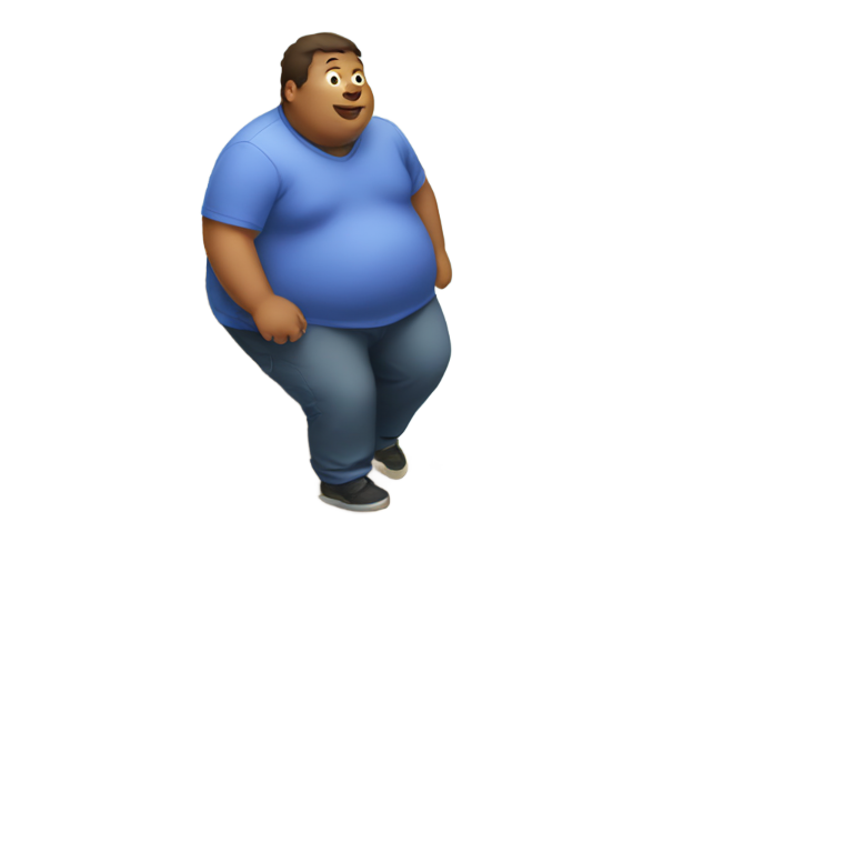 genmoji：肥胖者滚下楼梯