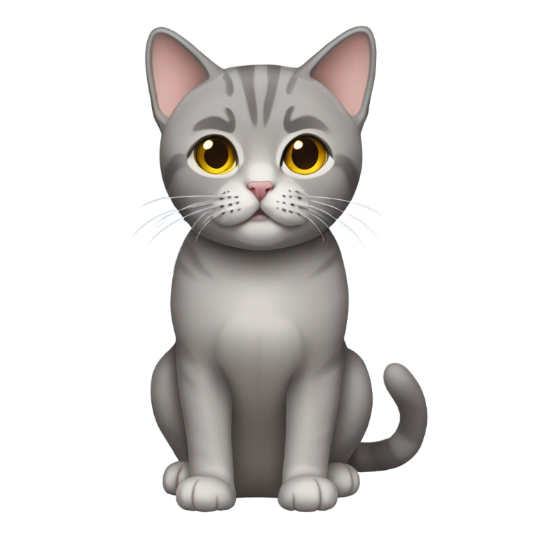 genmoji: Full Grey Britisch shorthair cat Full Body moji