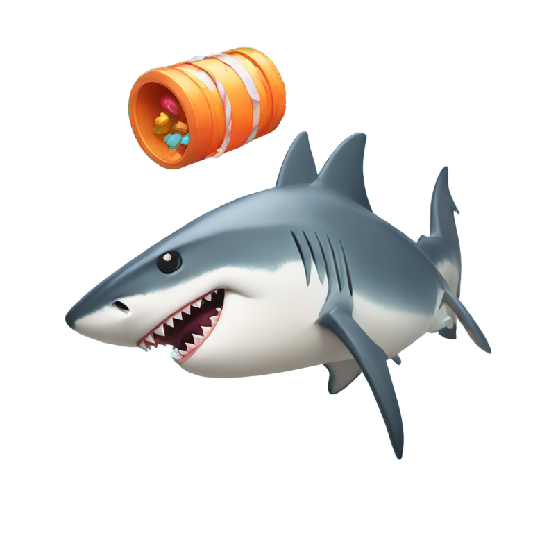 genmoji: A shark that took drugs and vomited